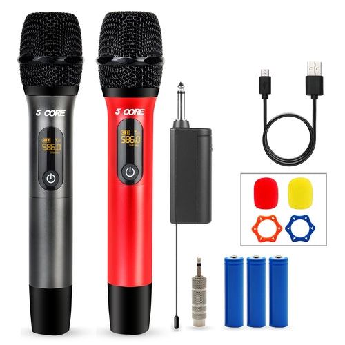 5Core Wireless Microphone Pair UHF Handheld Microfonos Inalambricos